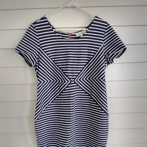 Jessica Simpson Large Maternity Dress Navy Stripes